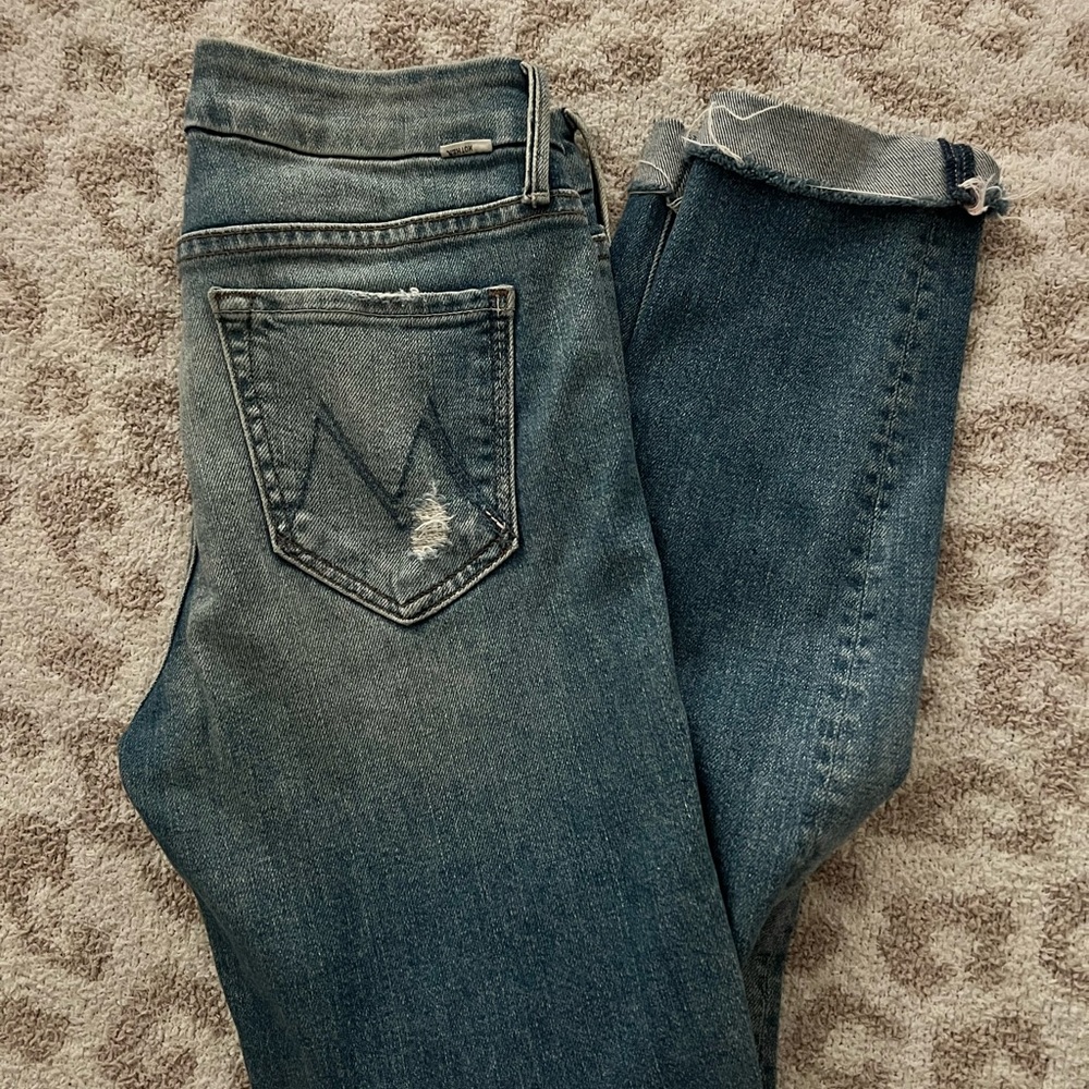 Mother Jeans size 25 cuffed lightly distressed